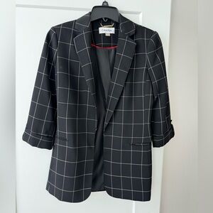 Calvin Klein Black Window pane blazer